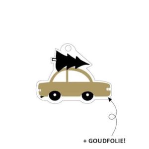 Cadeaukaartje Auto met kerstboom