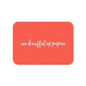 Kaart Een knuffel op papier