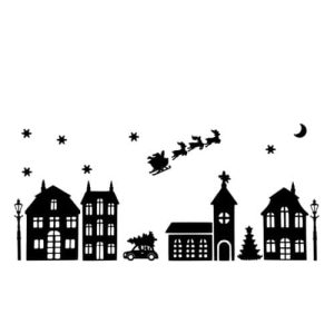 Raamsticker Kerst met kerk