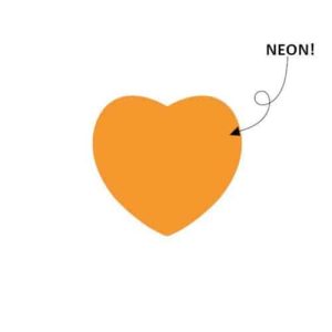 Sticker Hartje neon oranje